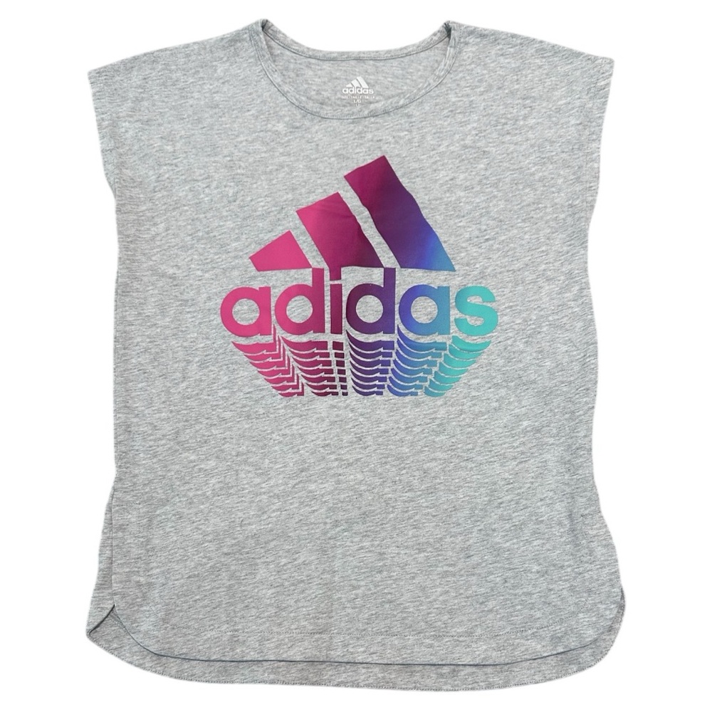 Adidas | Girls' Short Sleeve Dolman Waist Heather T-Shirt | Size Large 14 | NWOT